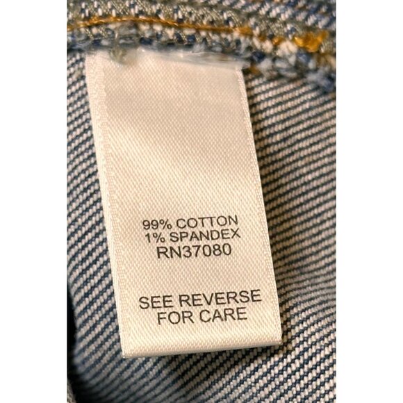 Levi's Distressed Blue Denim Vest With Frayed Hem & Copper Button, XL - Picture 8 of 8